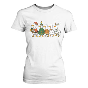 Funny Christmas Silly Goose Poultry Animal Lovers T Shirt For Women TS11 White Print Your Wear