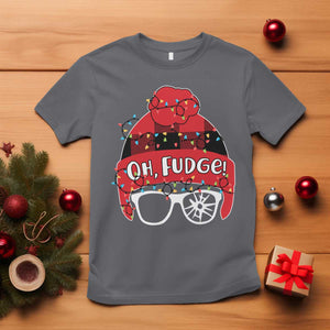 Funny Christmas Movie T Shirt Oh Fudge Buffalo Plaid Printed Graphic Beanie Cap Xmas Light TS11 Charcoal Print Your Wear