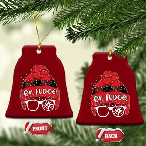Funny Xmas Movie Ceramic Ornament Oh Fudge Buffalo Plaid Printed Graphic Beanie Cap Xmas Light TS11 Print Your Wear