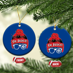Funny Xmas Movie Ceramic Ornament Oh Fudge Buffalo Plaid Printed Graphic Beanie Cap Xmas Light TS11 1pc Blue Print Your Wear
