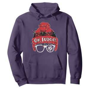 Funny Christmas Movie Hoodie Oh Fudge Buffalo Plaid Printed Graphic Beanie Cap Xmas Light TS11 Purple Print Your Wear