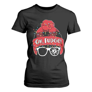 Funny Christmas Movie T Shirt For Women Oh Fudge Buffalo Plaid Printed Graphic Beanie Cap Xmas Light TS11 Black Print Your Wear
