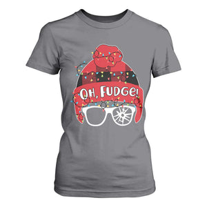 Funny Christmas Movie T Shirt For Women Oh Fudge Buffalo Plaid Printed Graphic Beanie Cap Xmas Light TS11 Charcoal Print Your Wear