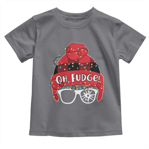 Funny Christmas Movie Toddler T Shirt Oh Fudge Buffalo Plaid Printed Graphic Beanie Cap Xmas Light TS11 Charcoal Print Your Wear