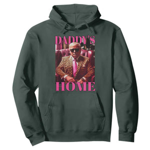 Funny Pink Leopard President Trump Hoodie Daddy's Home White House US Election 2024 TS11 Dark Forest Green Print Your Wear