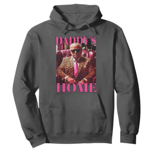 Funny Pink Leopard President Trump Hoodie Daddy's Home White House US Election 2024 TS11 Dark Heather Print Your Wear