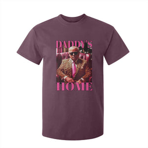 Funny Pink Leopard President Trump T Shirt For Kid Daddy's Home White House US Election 2024 TS11 Maroon Print Your Wear