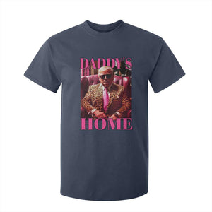 Funny Pink Leopard President Trump T Shirt For Kid Daddy's Home White House US Election 2024 TS11 Navy Print Your Wear
