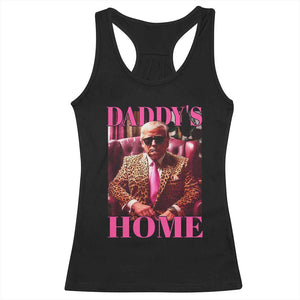 Funny Pink Leopard President Trump Racerback Tank Top Daddy's Home White House US Election 2024 TS11 Black Print Your Wear