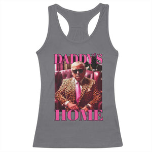 Funny Pink Leopard President Trump Racerback Tank Top Daddy's Home White House US Election 2024 TS11 Charcoal Print Your Wear