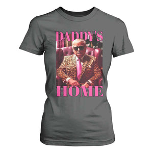 Funny Pink Leopard President Trump T Shirt For Women Daddy's Home White House US Election 2024 TS11 Dark Heather Print Your Wear