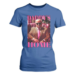 Funny Pink Leopard President Trump T Shirt For Women Daddy's Home White House US Election 2024 TS11 Royal Blue Print Your Wear