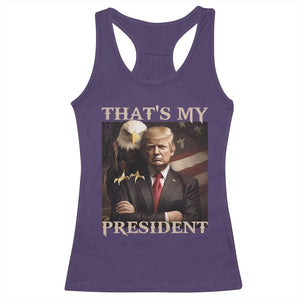 That's My President Trump 2024 Racerback Tank Top President 45 And 47 US Election Eagle TS11 Purple Print Your Wear