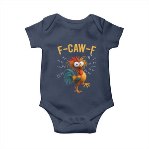 Funny F Caw F 67 Meme Baby Onesie Cartoon Rooster Chicken Poultry Humor TS11 Navy Print Your Wear