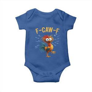 Funny F Caw F 67 Meme Baby Onesie Cartoon Rooster Chicken Poultry Humor TS11 Royal Blue Print Your Wear
