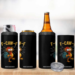 Funny F Caw F 67 Meme 4 in 1 Can Cooler Tumbler Cartoon Rooster Chicken Poultry Humor TS11 Print Your Wear
