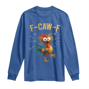 Funny F Caw F 67 Meme Long Sleeve Shirt Cartoon Rooster Chicken Poultry Humor TS11 Royal Blue Print Your Wear