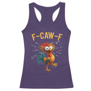 Funny F Caw F 67 Meme Racerback Tank Top Cartoon Rooster Chicken Poultry Humor TS11 Purple Print Your Wear