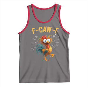 Funny F Caw F 67 Meme Tank Top Cartoon Rooster Chicken Poultry Humor TS11 Deep Heather Red Print Your Wear