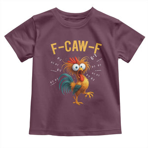 Funny F Caw F 67 Meme Toddler T Shirt Cartoon Rooster Chicken Poultry Humor TS11 Maroon Print Your Wear