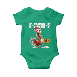 Funny F Caw F 67 Meme Christmas Baby Onesie Xmas Cartoon Rooster Chicken Poultry Humor TS11 Irish Green Print Your Wear