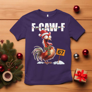 Funny F Caw F 67 Meme Christmas T Shirt Xmas Cartoon Rooster Chicken Poultry Humor TS11 Purple Print Your Wear
