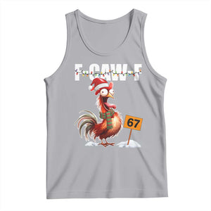 Funny F Caw F 67 Meme Christmas Tank Top Xmas Cartoon Rooster Chicken Poultry Humor TS11 Athletic Heather Print Your Wear