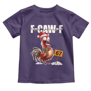 Funny F Caw F 67 Meme Christmas Toddler T Shirt Xmas Cartoon Rooster Chicken Poultry Humor TS11 Purple Print Your Wear