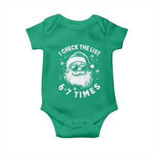 67 Meme Christmas Santa Baby Onesie Funny I Check The List 67 Times TS11 Irish Green Print Your Wear