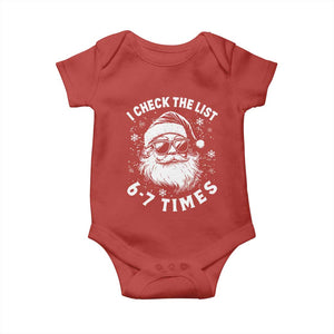 67 Meme Christmas Santa Baby Onesie Funny I Check The List 67 Times TS11 Red Print Your Wear