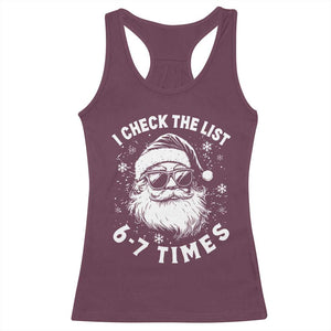 67 Meme Christmas Santa Racerback Tank Top Funny I Check The List 67 Times TS11 Maroon Print Your Wear