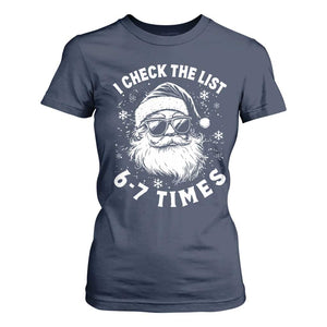67 Meme Christmas Santa T Shirt For Women Funny I Check The List 67 Times TS11 Navy Print Your Wear