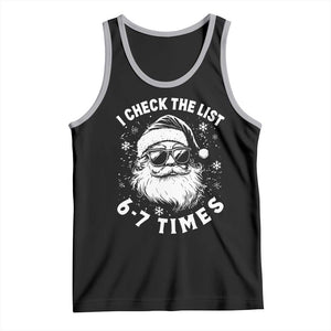 67 Meme Christmas Santa Tank Top Funny I Check The List 67 Times TS11 Black Athletic Heather Print Your Wear