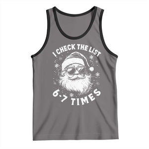 67 Meme Christmas Santa Tank Top Funny I Check The List 67 Times TS11 Deep Heather Black Print Your Wear