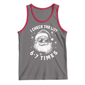 67 Meme Christmas Santa Tank Top Funny I Check The List 67 Times TS11 Deep Heather Red Print Your Wear