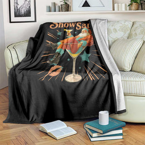 The Life Of The Show Santa Throw Blanket Funny Christmas Orange Santa TS11 Print Your Wear