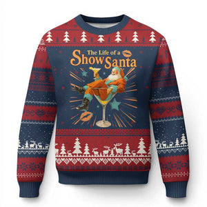 The Life Of The Show Santa Ugly Christmas Sweater Funny Xmas Orange Santa TS11 Navy Red Print Your Wear