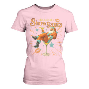 The Life Of The Show Santa T Shirt For Women Funny Christmas Orange Santa TS11 Light Pink Print Your Wear