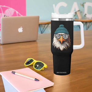 Funny PFE Game Day Tumbler With Handle Green Sunglasses Football Lover TS11 Print Your Wear