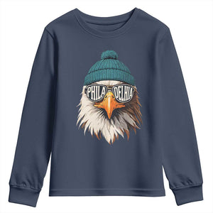 Funny PFE Game Day Youth Sweatshirt Green Sunglasses Football Lover TS11 Navy Print Your Wear
