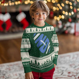 IFC Blue Football Lovers Game Day Ugly Christmas Sweater TS11 Forest Green Beige Print Your Wear