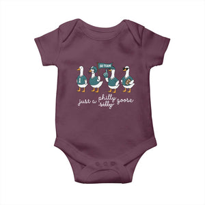 Funny Just A Silly Goose Football Baby Onesie PFE Sport Lover Game Day TS11 Maroon Print Your Wear