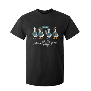 Funny Just A Silly Goose Football T Shirt For Kid PFE Sport Lover Game Day TS11 Black Print Your Wear