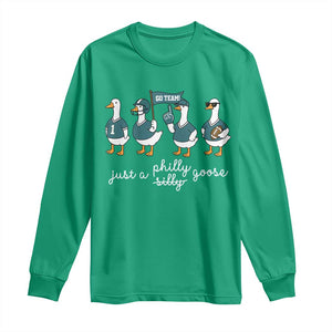 Funny Just A Silly Goose Football Long Sleeve Shirt PFE Sport Lover Game Day TS11 Irish Green Print Your Wear