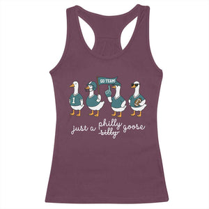 Funny Just A Silly Goose Football Racerback Tank Top PFE Sport Lover Game Day TS11 Maroon Print Your Wear