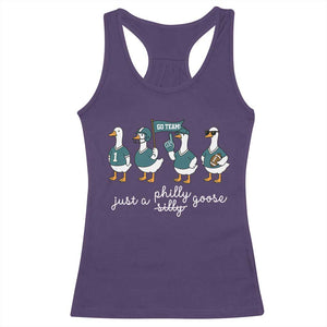 Funny Just A Silly Goose Football Racerback Tank Top PFE Sport Lover Game Day TS11 Purple Print Your Wear