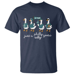 Funny Just A Silly Goose Football T Shirt PFE Sport Lover Game Day TS11 Navy Print Your Wear