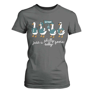 Funny Just A Silly Goose Football T Shirt For Women PFE Sport Lover Game Day TS11 Dark Heather Print Your Wear