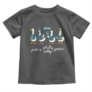 Funny Just A Silly Goose Football Toddler T Shirt PFE Sport Lover Game Day TS11 Dark Heather Print Your Wear