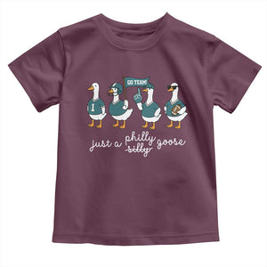 Funny Just A Silly Goose Football Toddler T Shirt PFE Sport Lover Game Day TS11 Maroon Print Your Wear